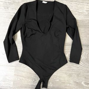 FREE PEOPLE intimates Long sleeve bodysuit with clasp thong bottom SIZE SMALL